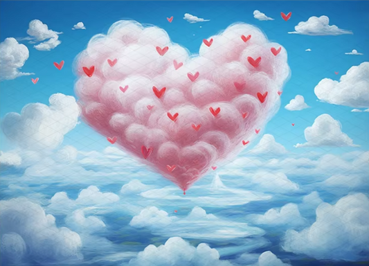 KMK - Valentine's Romantic Sky Clouds Backdrop