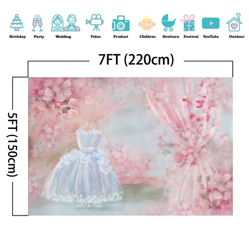 KMK - Pink Dress Up Watercolour Backdrop