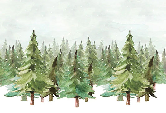 KMK - Christmas Snowy Forestry Backdrop