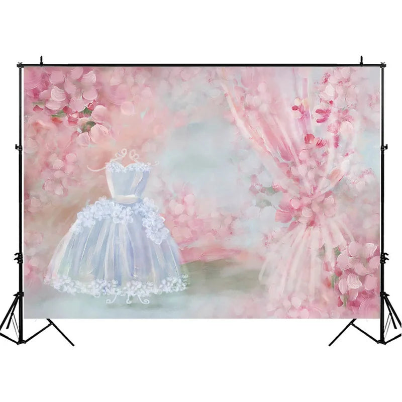 KMK - Pink Dress Up Watercolour Backdrop