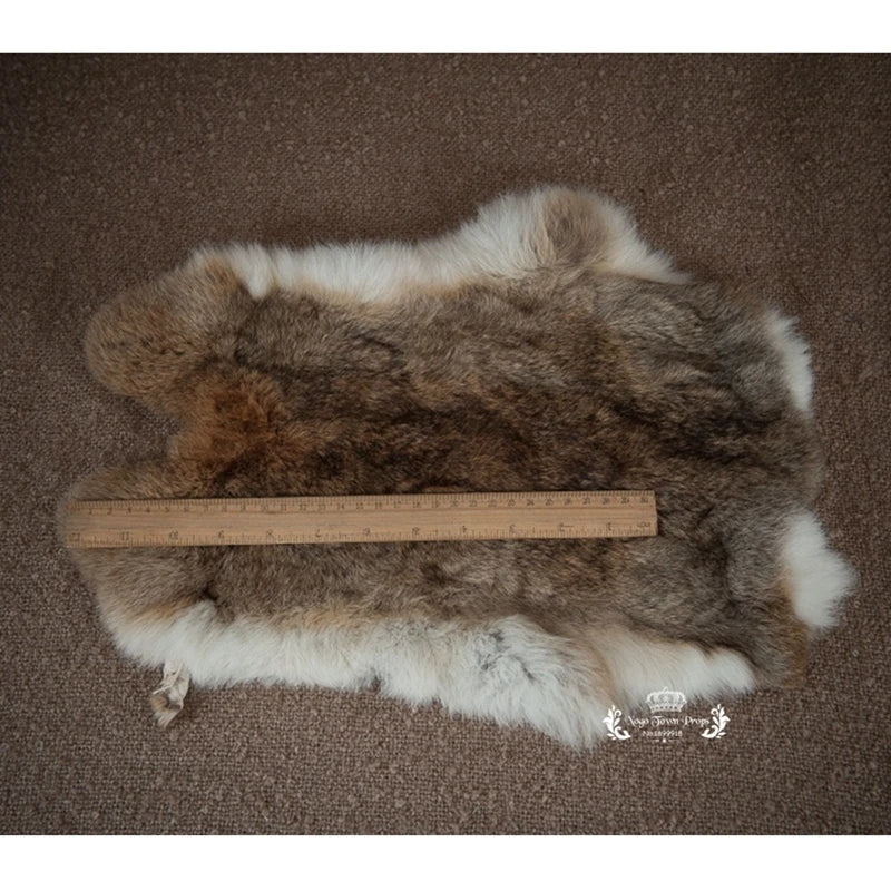 KMK - 100% Natural Rabbit Fur Blanket Basket Filler