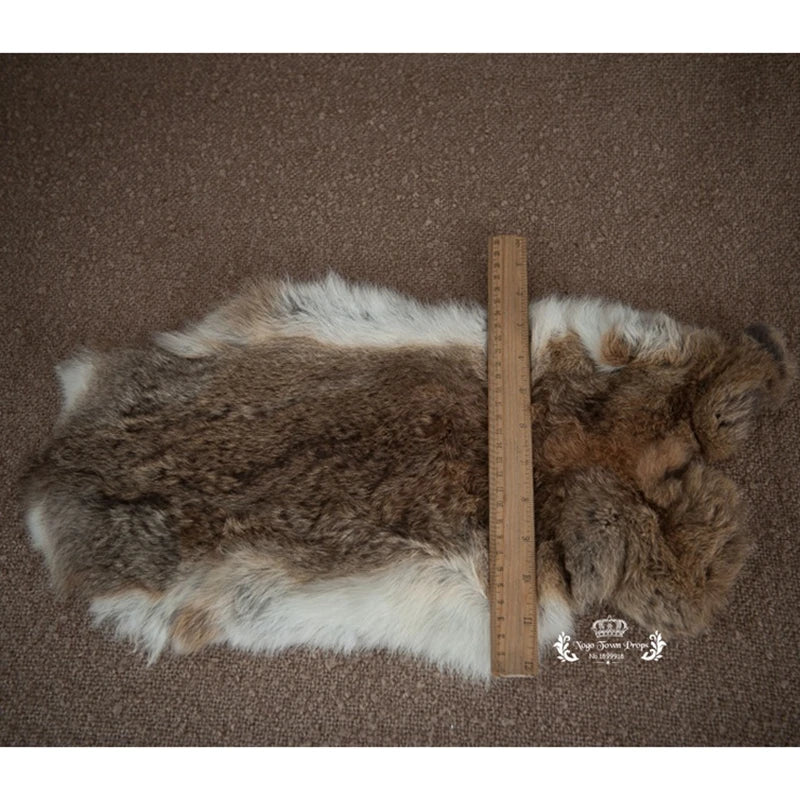 KMK - 100% Natural Rabbit Fur Blanket Basket Filler