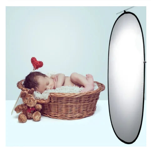 KMK - 100*150CM Studio Photo Oval Collapsible Light Reflector