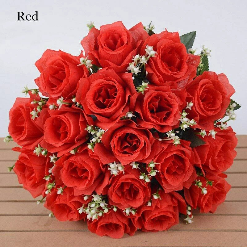 KMK - 18 Heads Silk Rose Stems