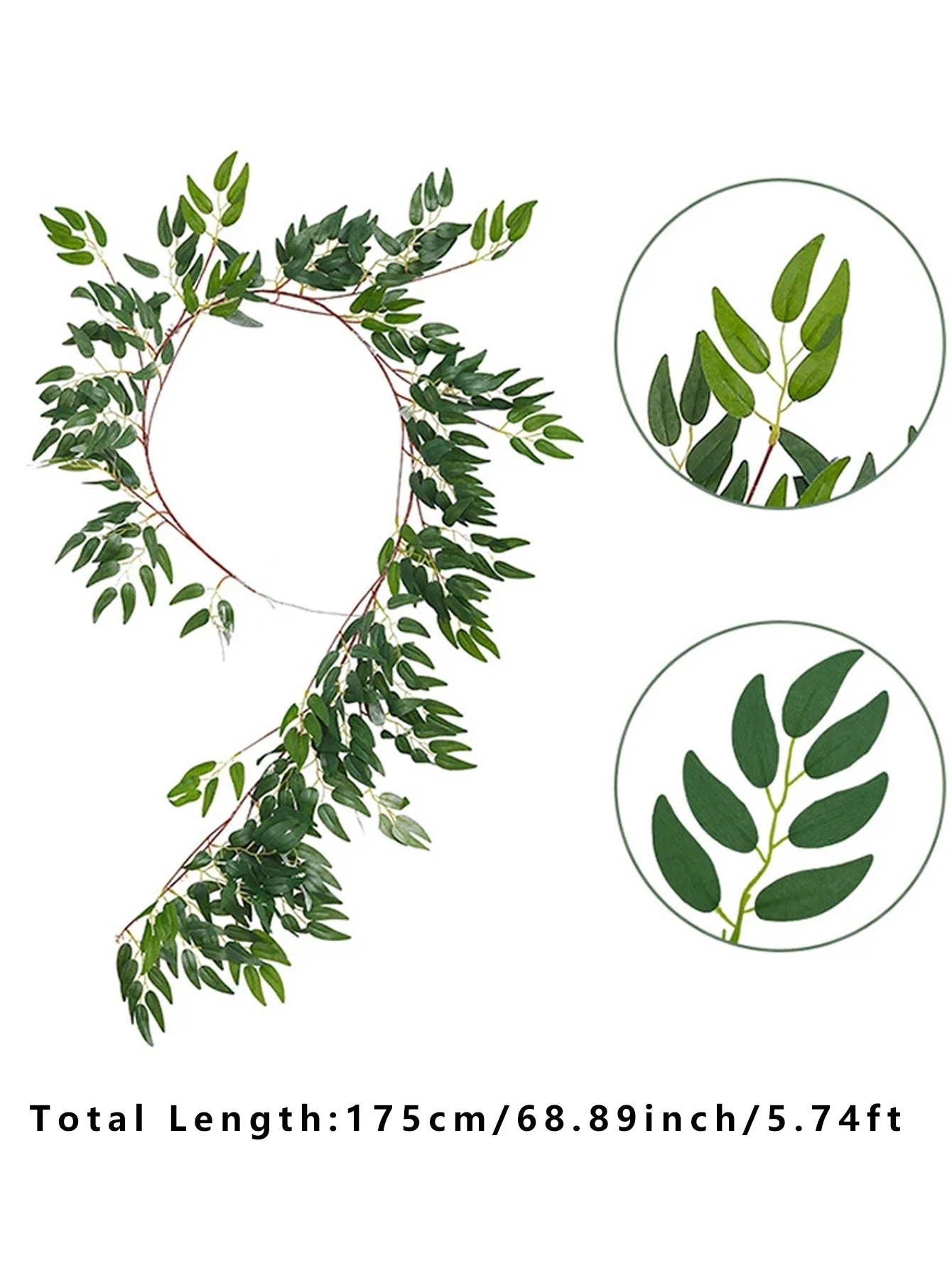 KMK - 1pc Artificial Leaves Garland