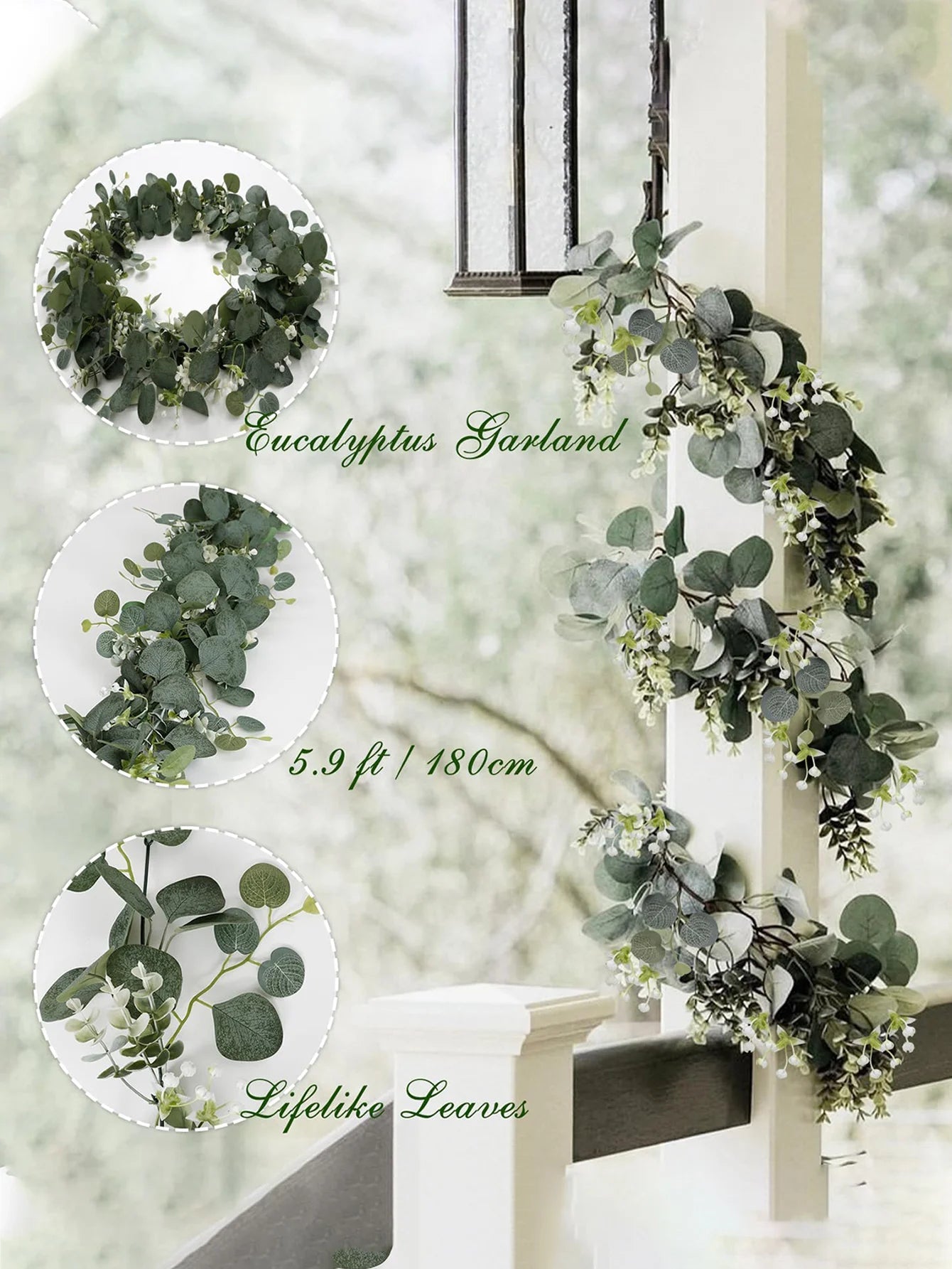 KMK - 1pc Artificial Leaves Garland