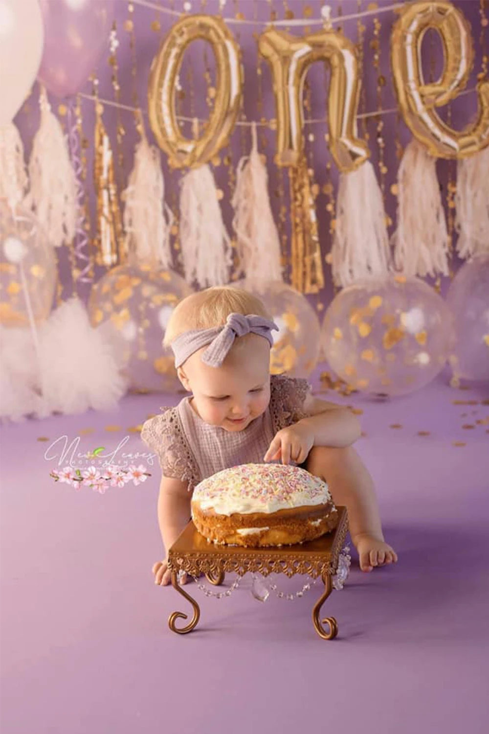 KMK - 1st Birthday Cake Smash Balloon Arch Backdrop