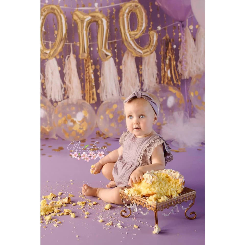 KMK - 1st Birthday Cake Smash Balloon Arch Backdrop