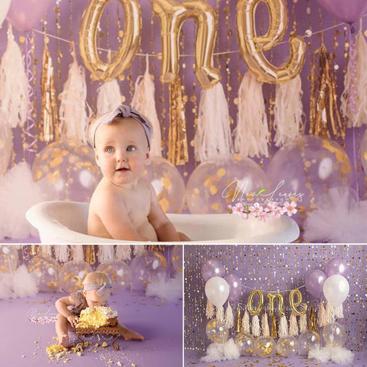 KMK - 1st Birthday Cake Smash Balloon Arch Backdrop