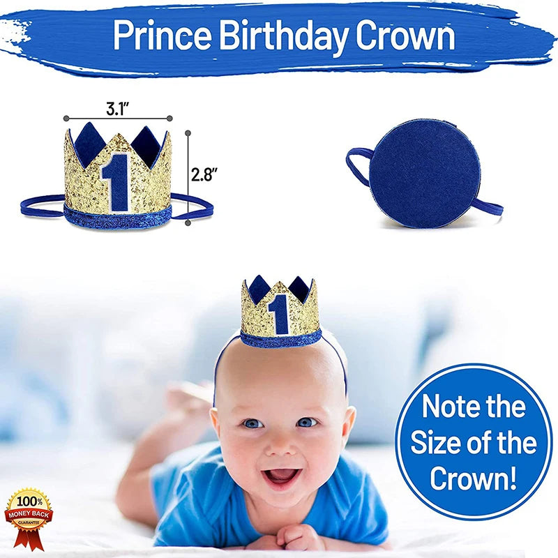 KMK -1st Birthday crown headbands - assorted