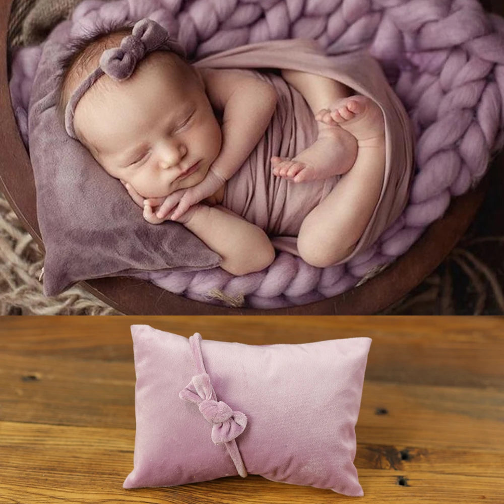 KMK -2 Pcs Newborn Pillow + Headband Tieback