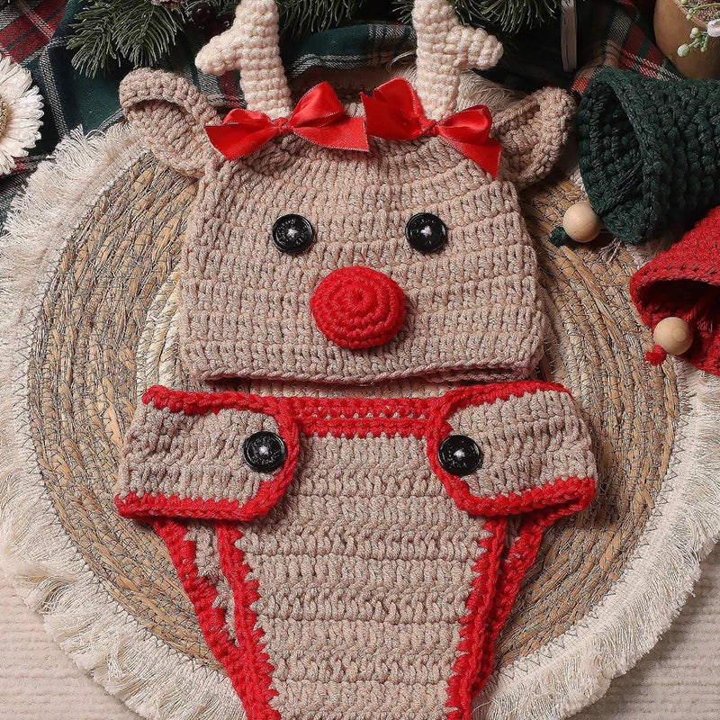 KMK -2 piece Christmas knitted Reindeer Set