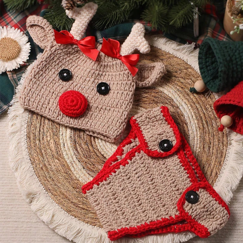 KMK -2 piece Christmas knitted Reindeer Set