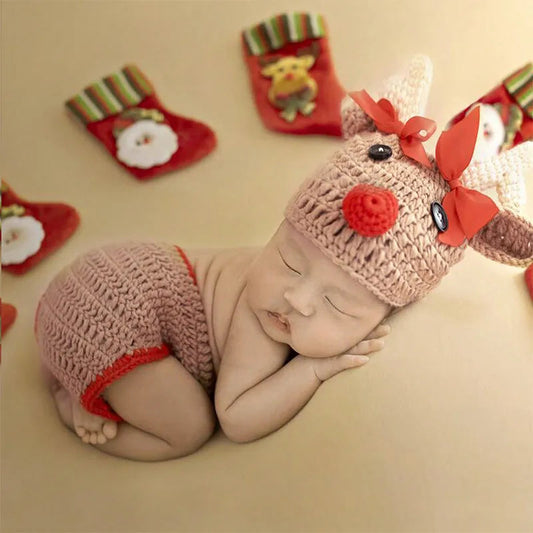 KMK -2 piece Christmas knitted Reindeer Set