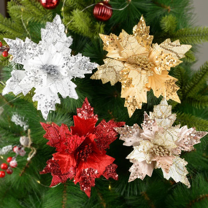 KMK - 20/25cm Large Sequin Christmas Flower