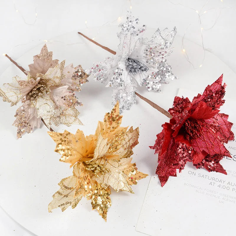 KMK - 20/25cm Large Sequin Christmas Flower