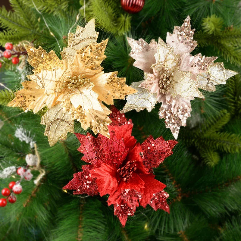 KMK - 20/25cm Large Sequin Christmas Flower