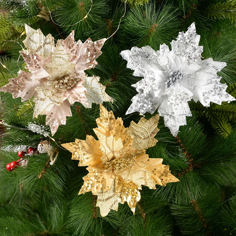 KMK - 20/25cm Large Sequin Christmas Flower