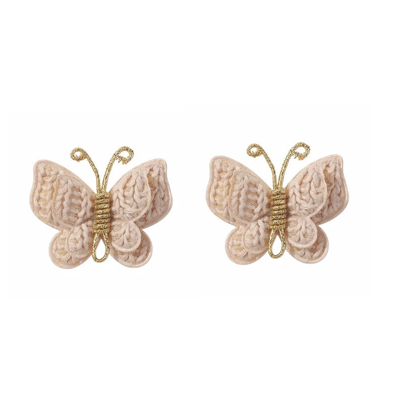 KMK - 2/4pcs/set Crochet Butterfly Hair Clips