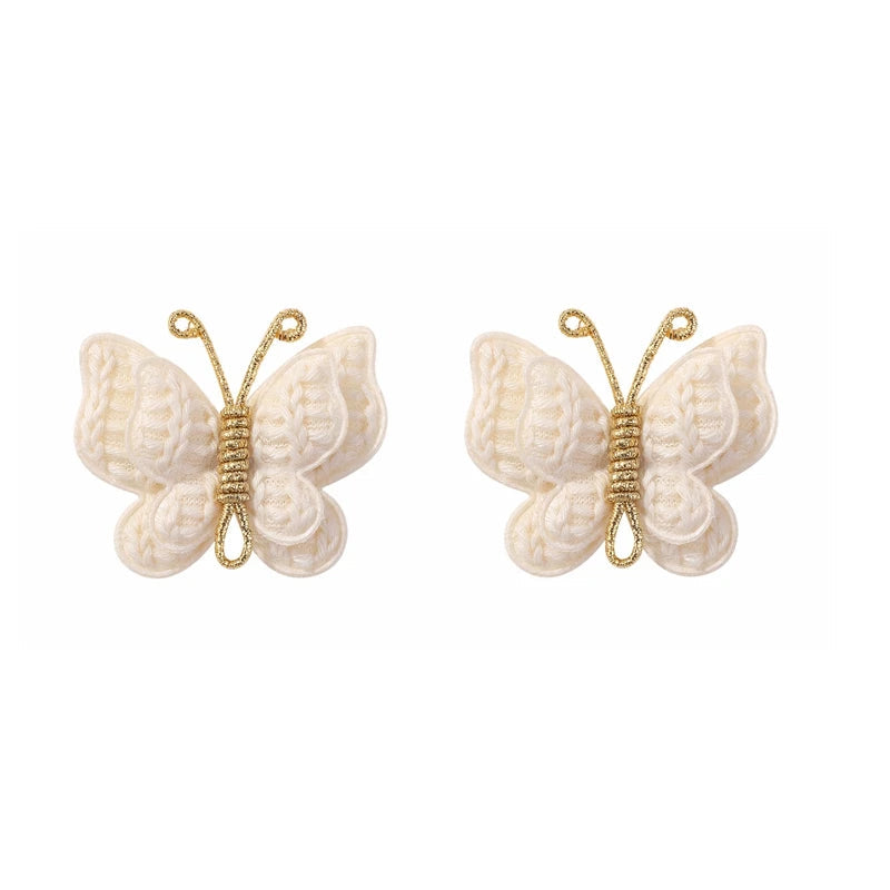 KMK - 2/4pcs/set Crochet Butterfly Hair Clips