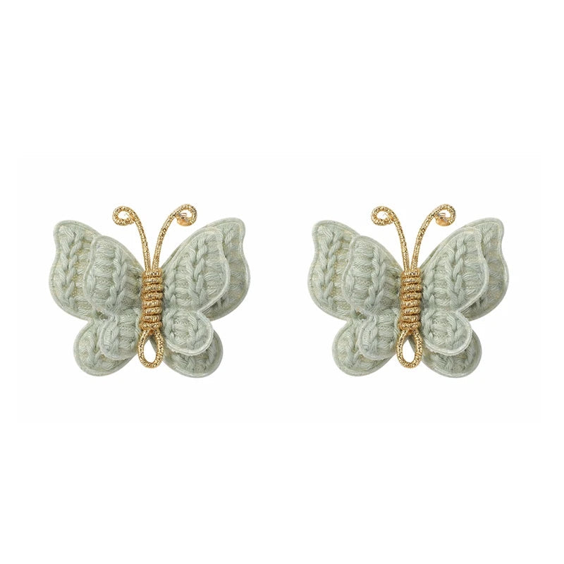 KMK - 2/4pcs/set Crochet Butterfly Hair Clips