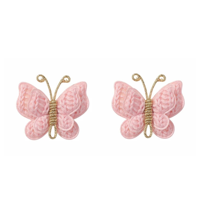 KMK - 2/4pcs/set Crochet Butterfly Hair Clips