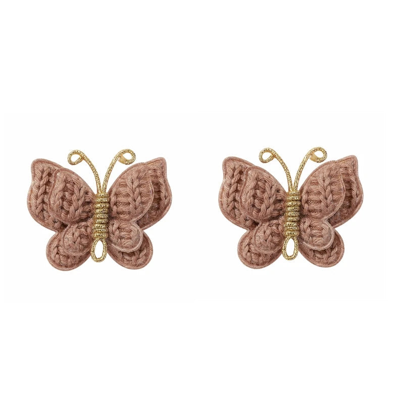 KMK - 2/4pcs/set Crochet Butterfly Hair Clips