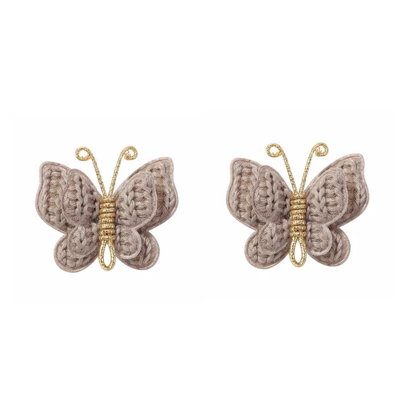 KMK - 2/4pcs/set Crochet Butterfly Hair Clips