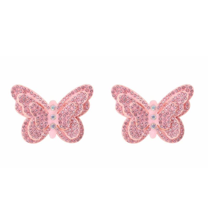 KMK - 2/4pcs/set Crochet Butterfly Hair Clips