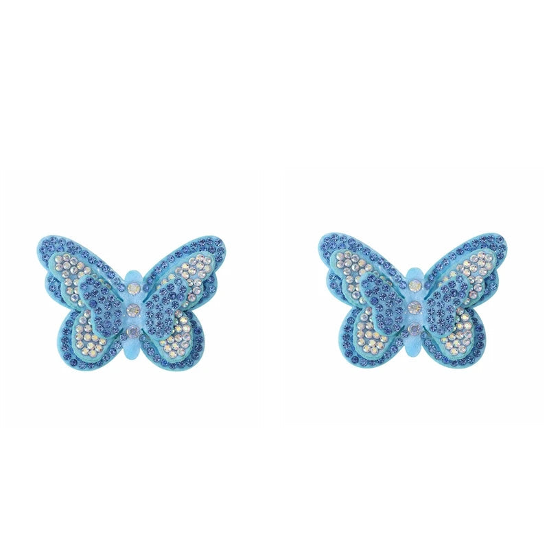 KMK - 2/4pcs/set Crochet Butterfly Hair Clips