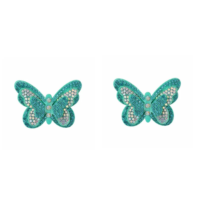 KMK - 2/4pcs/set Crochet Butterfly Hair Clips