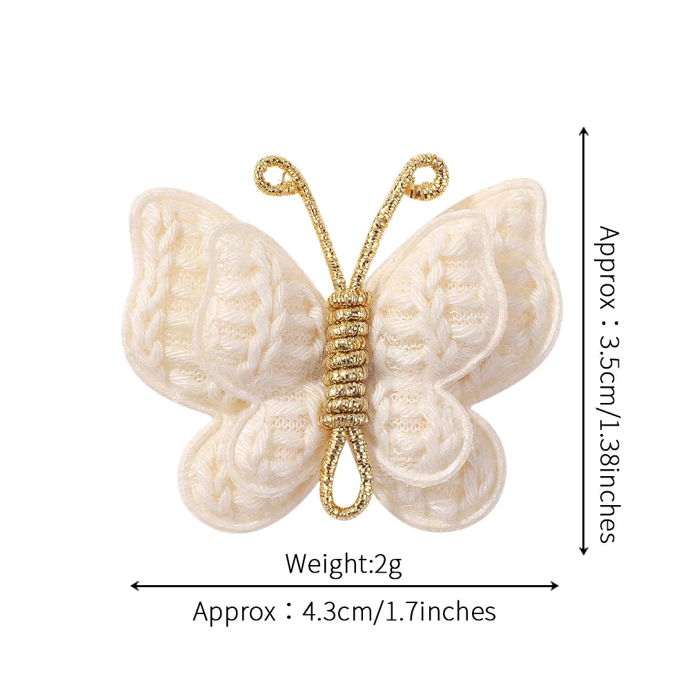 KMK - 2/4pcs/set Crochet Butterfly Hair Clips