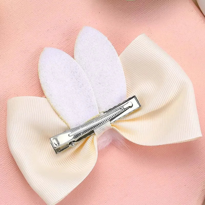 KMK - 2Pcs/set Cute Bunny Ears Hair Bow Clip