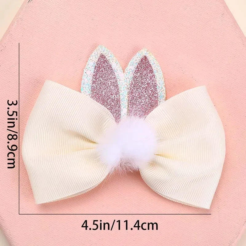 KMK - 2Pcs/set Cute Bunny Ears Hair Bow Clip