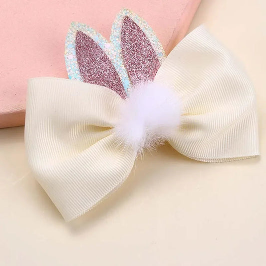 KMK - 2Pcs/set Cute Bunny Ears Hair Bow Clip