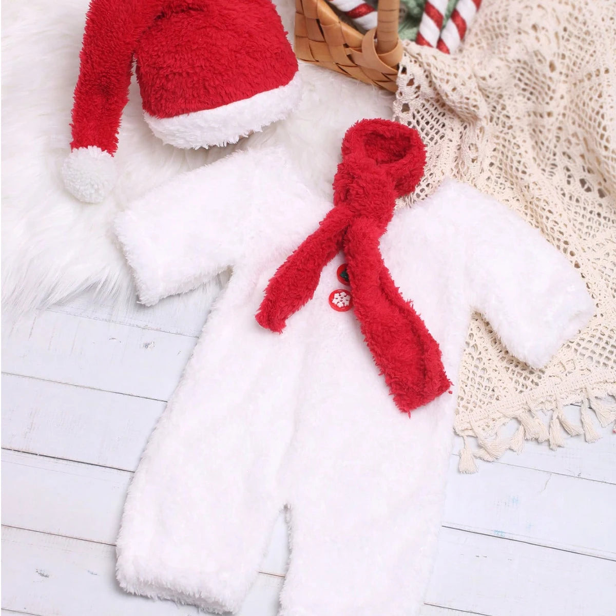 KMK - 3 Piece Snowman Christmas Romper Set