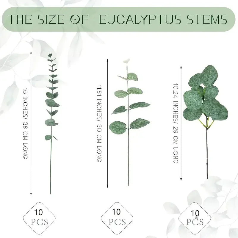 KMK - 30/60pcs Artificial Eucalyptus Stems