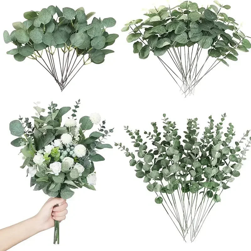 KMK - 30/60pcs Artificial Eucalyptus Stems