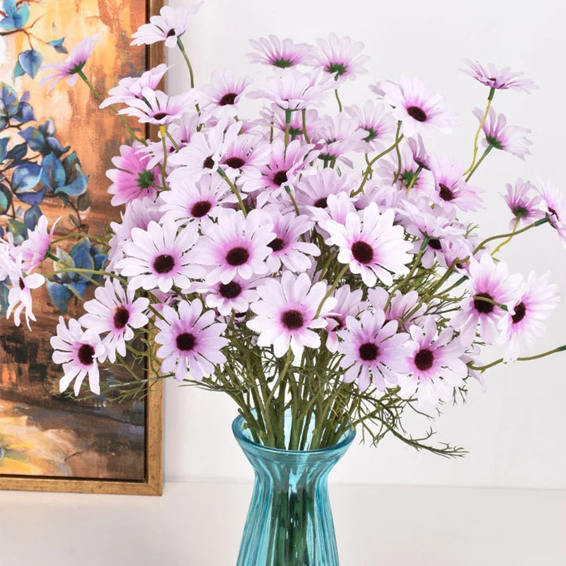 KMK - 3/5/10Pcs Artificial White Daisy Flower Bunch