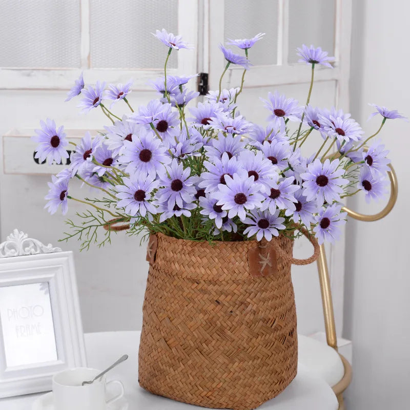 KMK - 3/5/10Pcs Artificial White Daisy Flower Bunch