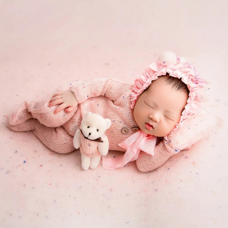 KMK - 4 Pcs/Set Newborn Knit Romper Set