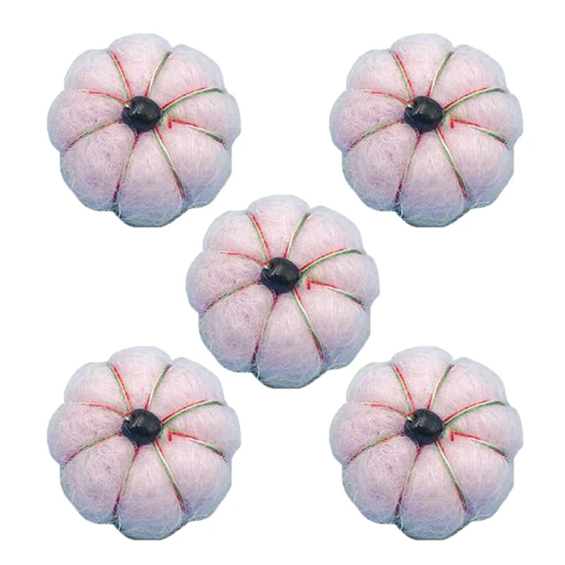 KMK - 5 Pack Of Wool Felt Pumpkins Balls Photography Prop