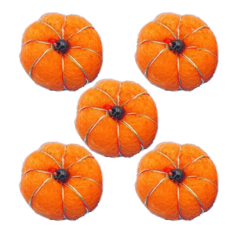 KMK - 5 Pack Of Wool Felt Pumpkins Balls Photography Prop