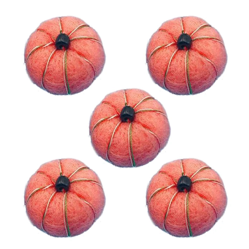 KMK - 5 Pack Of Wool Felt Pumpkins Balls Photography Prop