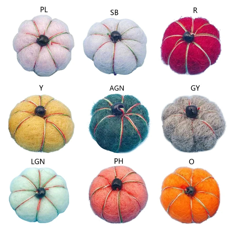 KMK - 5 Pack Of Wool Felt Pumpkins Balls Photography Prop