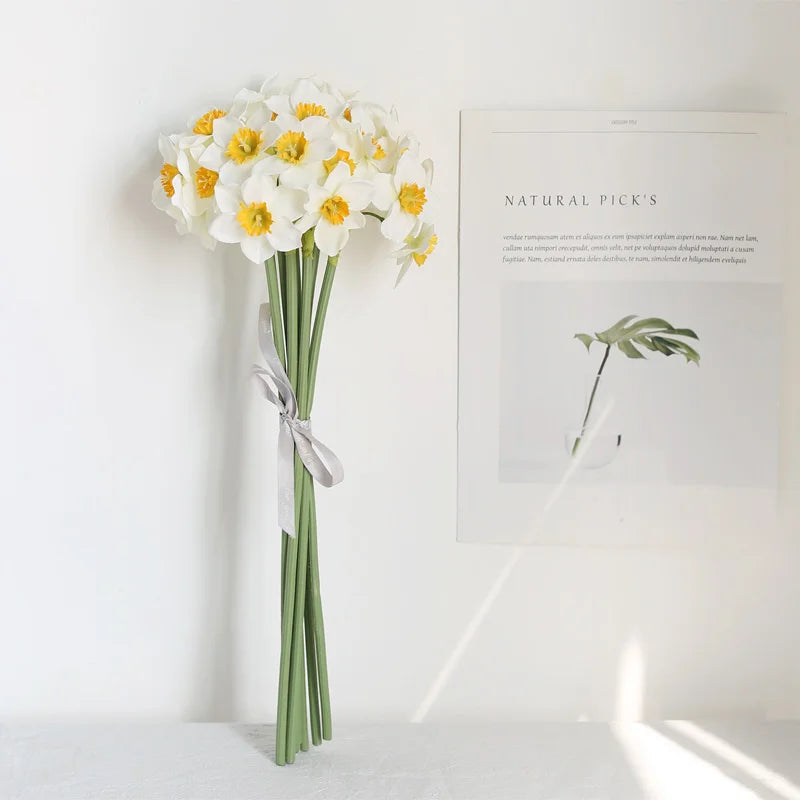 KMK - 6Pc Artificial Daffodil Flower Bunch