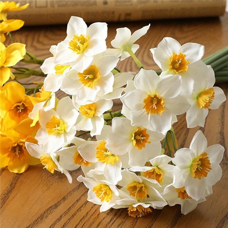 KMK - 6Pc Artificial Daffodil Flower Bunch