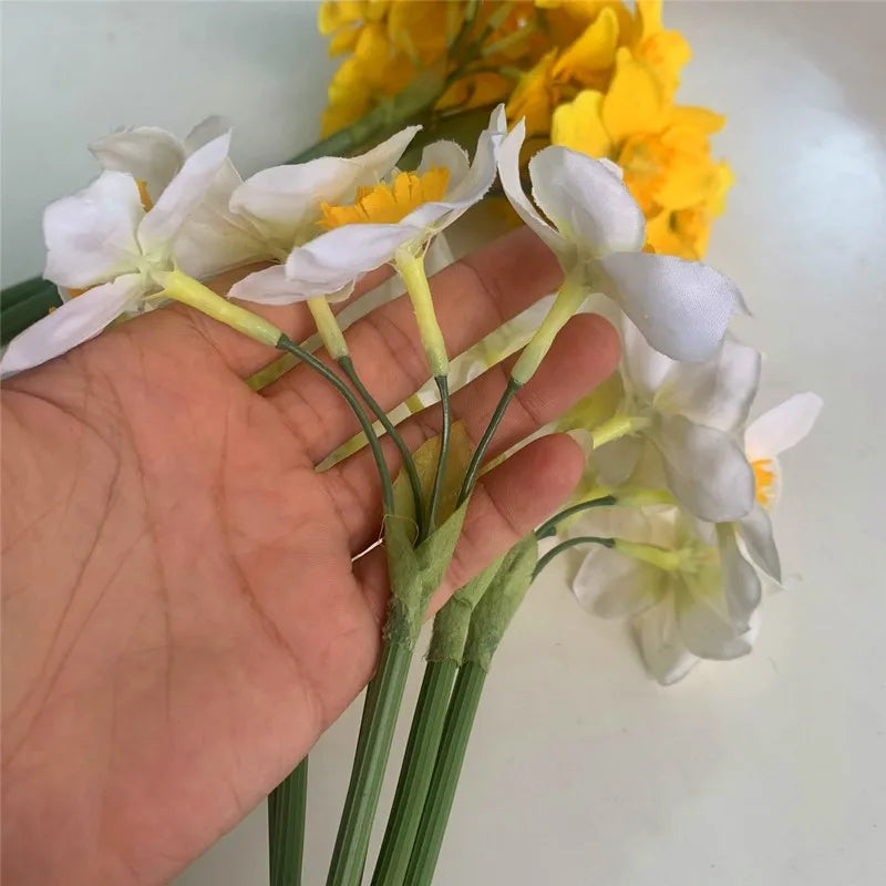 KMK - 6Pc Artificial Daffodil Flower Bunch