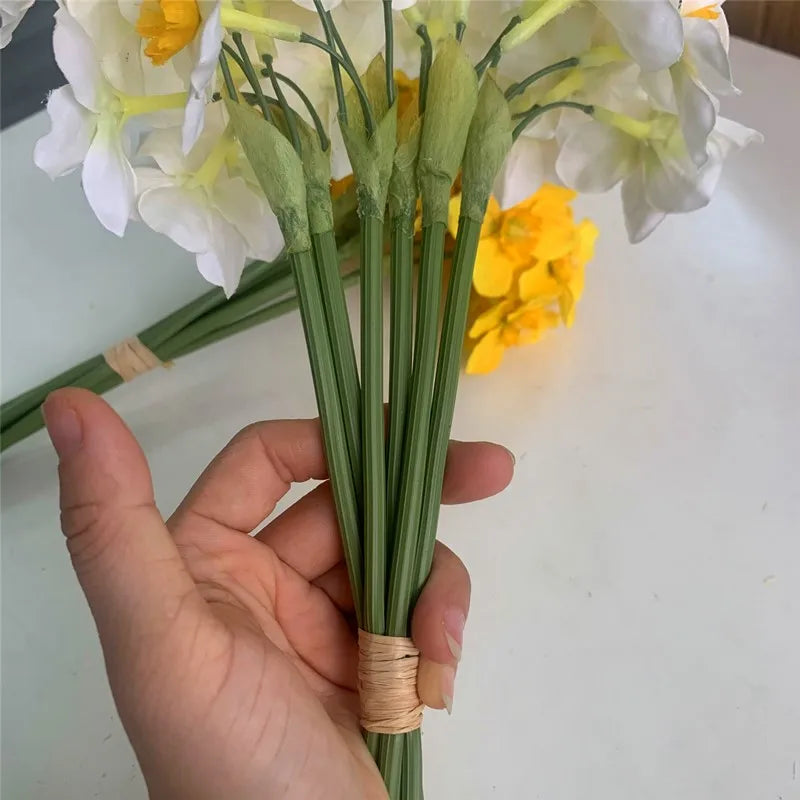 KMK - 6Pc Artificial Daffodil Flower Bunch