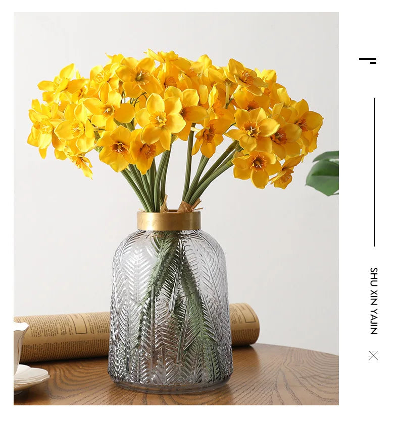 KMK - 6Pc Artificial Daffodil Flower Bunch